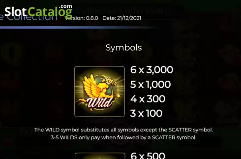 Wild Feature screen. Valentine Collection 40 Lines slot