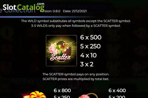Scatter Feature screen. Valentine Collection 40 Lines slot