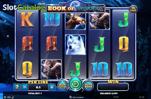 Game screen. Book Of Wolves slot