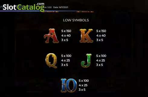Paytable screen 2. Book Of Rampage Reloaded slot