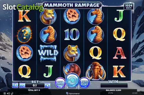 Reel screen. Mammoth Rampage slot