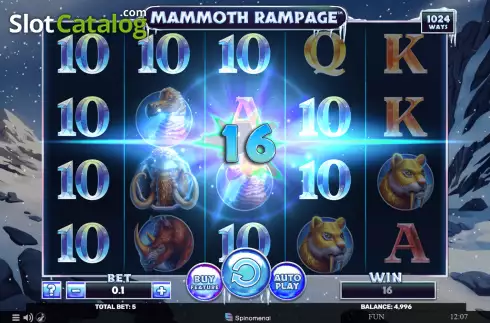 Win screen. Mammoth Rampage slot