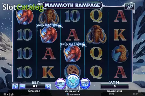 Win screen 2. Mammoth Rampage slot