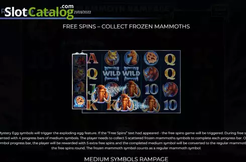 Free Spins screen. Mammoth Rampage slot