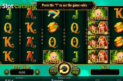 Game screen. Patrick's Collection 20 Lines slot