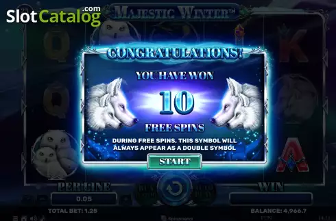 Free Spins Game screen 2. Majestic Winter slot