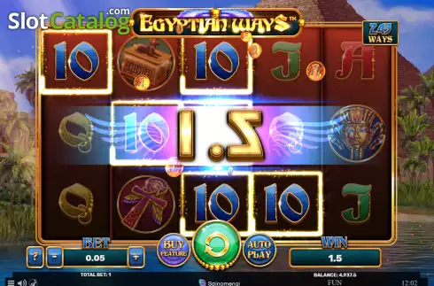 Win screen. Egyptian Ways slot