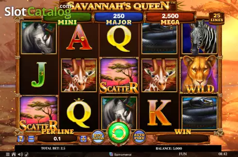 Reel screen. Savannah's Queen slot
