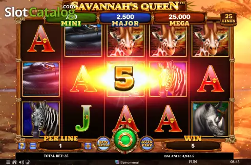 Win screen 2. Savannah's Queen slot