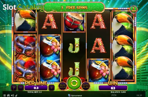Free Spins screen 2. Reels Of Rio - Party Time slot