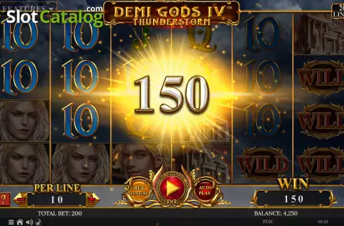Win screen 2. Demi Gods IV Thunderstorm slot