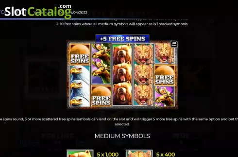 Additional Free Spins screen. Wolf Fang Iron Wolf slot