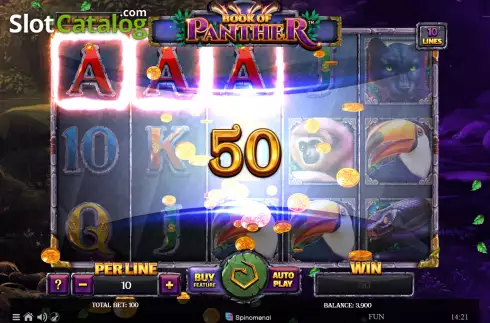 Win screen 2. Book of Panther slot