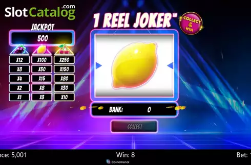 Win screen 2. 1 Reel Joker slot