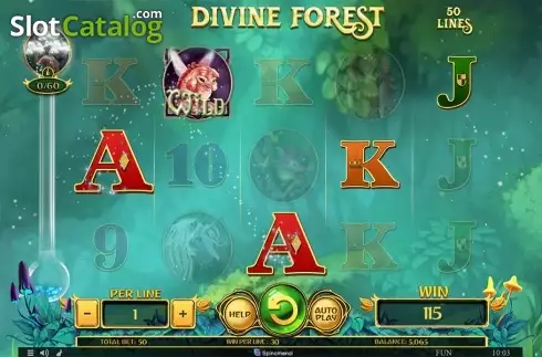 Wild win screen. Divine Forest slot