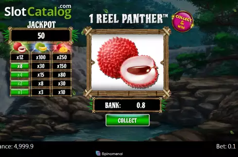 Win screen. 1 Reel Panther slot