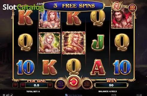 Free Spins screen 4. Book Of Demi Gods IV slot