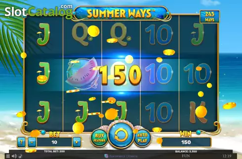 Win screen. Summer Ways slot