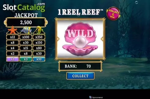 Win screen. 1 Reel Reef slot