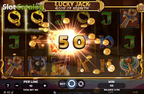 Win screen. Lucky Jack - Book Of Rebirth slot