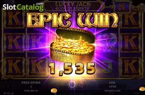 Epic Win screen. Lucky Jack - Book Of Rebirth slot