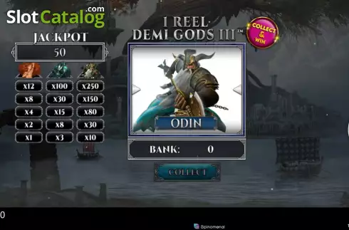 Game screen. 1 Reel Demi Gods III slot