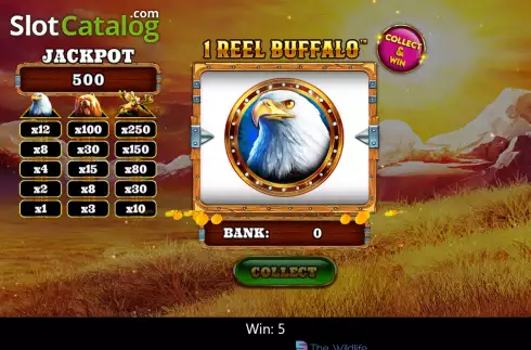 Win screen 2. 1 Reel Buffalo slot