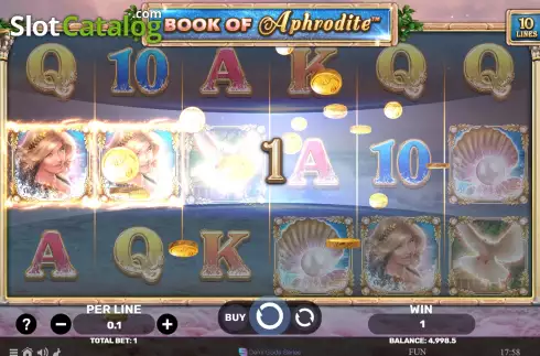 Win screen. Book Of Aphrodite slot