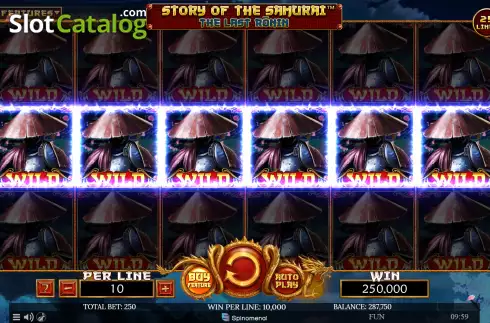Win screen. Story Of The Samurai The Last Ronin slot