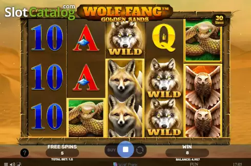 Free Spins screen 3. Wolf Fang Golden Sands slot