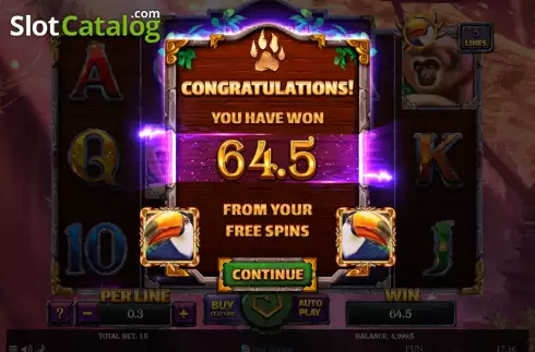 Win Free Spins screen. Book Of Panther Wild Dawn slot