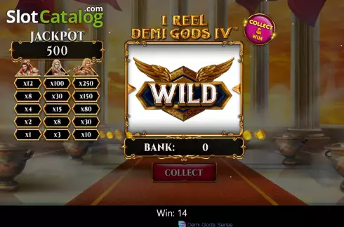 Win screen 2. 1 Reel Demi Gods IV slot
