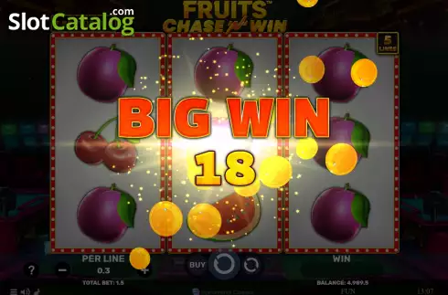 Big Win screen. Fruits Chase’N’Win slot