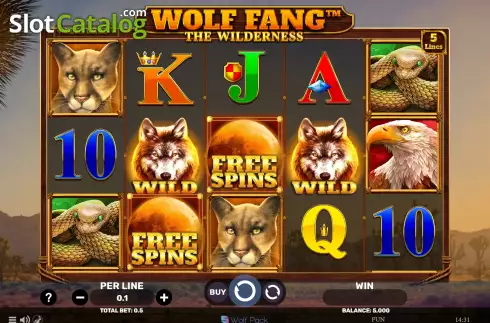 Game screen. Wolf Fang The Wilderness slot