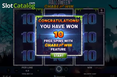 Ecran5. Halloween Chase’N’Win slot