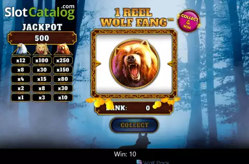 Win screen 2. 1 Reel Wolf Fang slot