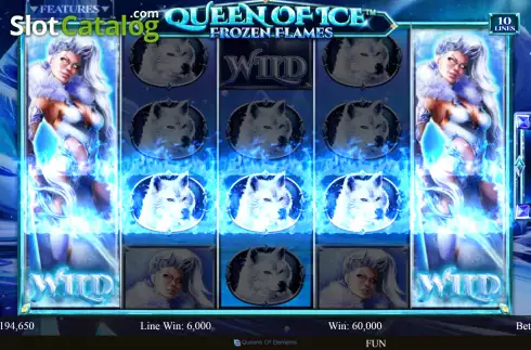 Win screen 2. Queen of Ice Frozen Flames slot