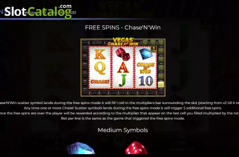 Free Spins screen. Vegas Chase’N’Win slot