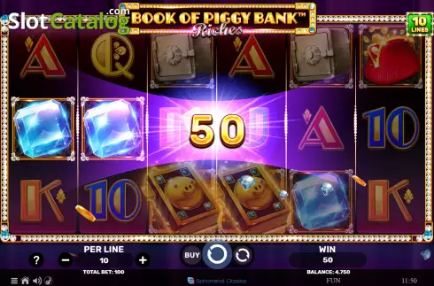 Win screen. Book Of Piggy Bank - Riches slot