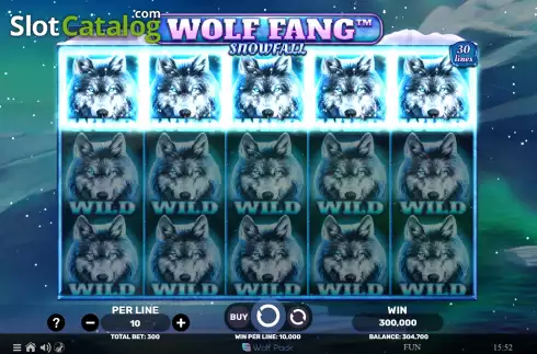 Big win screen. Wolf Fang Snowfall slot