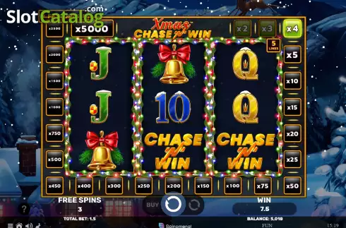 Free Spins screen 3. Xmas Chase N Win slot