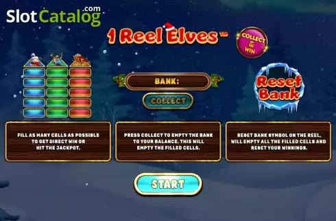 Start Game screen. 1 Reel Elves slot