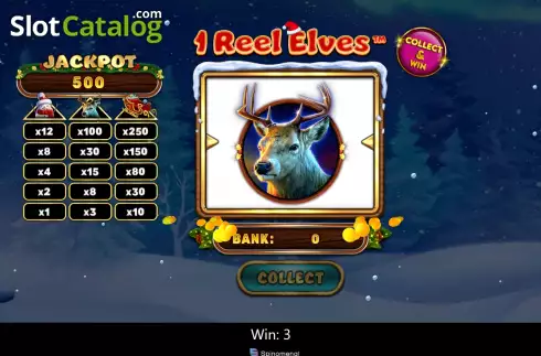 Win screen 2. 1 Reel Elves slot