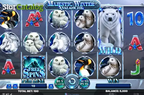 Game screen. Majestic Winter - Avalanche slot