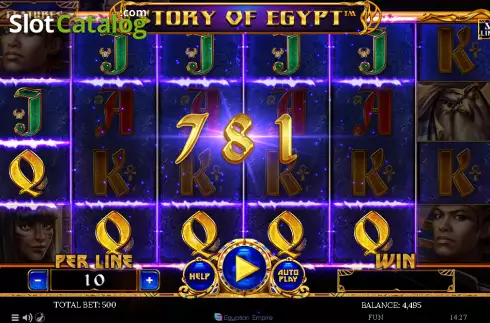 Win screen. Story of Egypt - Egyptian Darkness slot