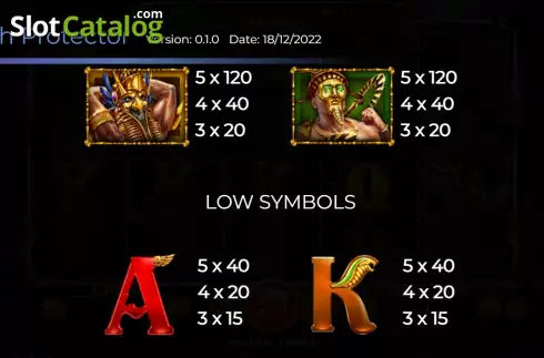 PayTable screen 2. The Ankh Protector Egyptian Darkness slot