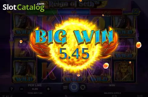 Win screen. Egyptian Darkness - Reign of Seth slot