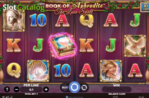 Game screen. Book Of Aphrodite - The Love Spell slot