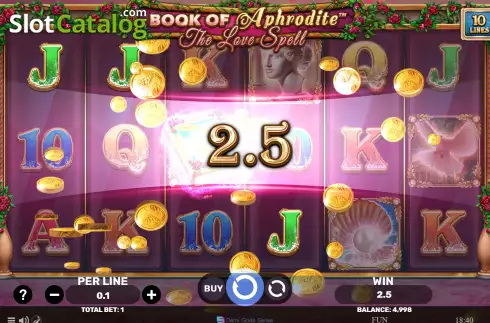 Win screen 2. Book Of Aphrodite - The Love Spell slot