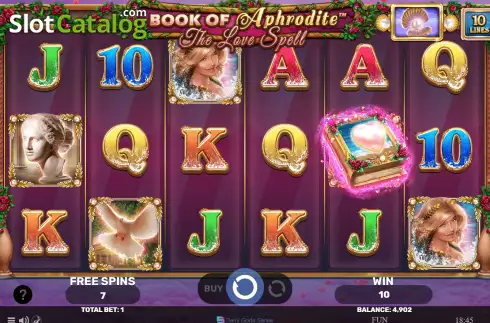 Free Spins screen 3. Book Of Aphrodite - The Love Spell slot